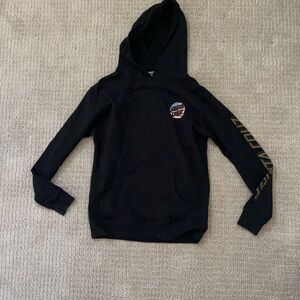 Santa Cruz Skateboards Black Hoodie with Gold and Red Accents